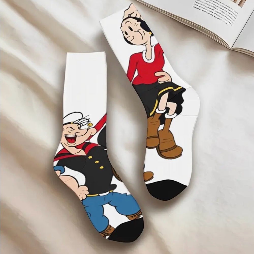 NEW Popeye & Olive Cartoon Character Socks